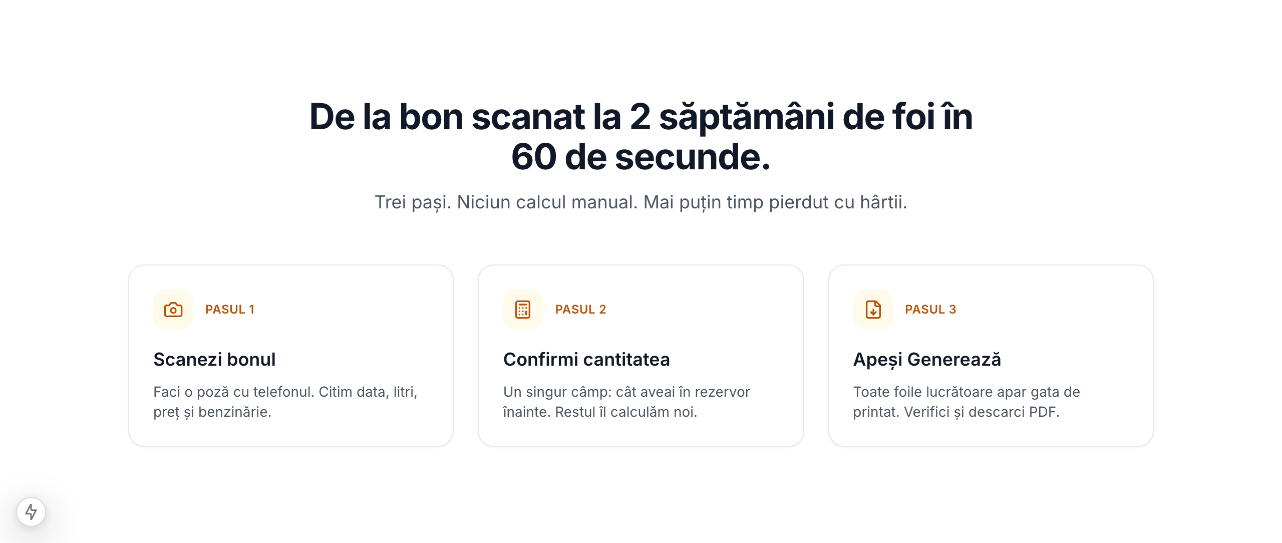 Fluxul de scanare a bonului în trei pași